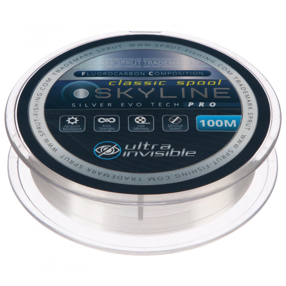 Леска SPRUT Skyline Fluorocarbon Composition EvoTech Classic Silver 0.205 100м
