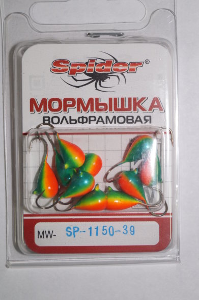 Мормышка W Spider Капля с ушком краш. MW-SP-1150-39, цена за 1 шт.