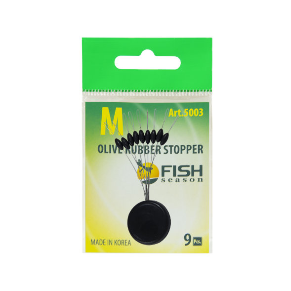Стопор FISH SEASON резиновый оливка №SSSS 9шт в уп.