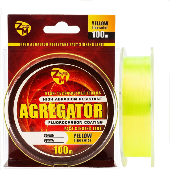 Леска ZanderMaster AGREGATOR 100m, 0.437мм х 17.1кг жёлтая