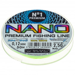 Леска BALSAX Nano Mix tube 0.12 30м цена за 1 шт.