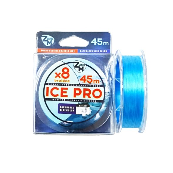 Шнур плетёный Zander Master ICE PRO  0.24 45 м 8X тёмно-голубой