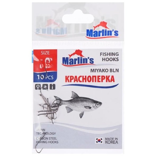 Крючок Marlin&#039;s Красноперка Miyako BLN №12 10шт M1201BLN-012