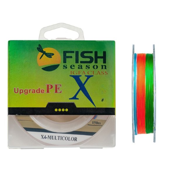 Леска плет. FISH SEASON X4 0.12 150м multicolor
